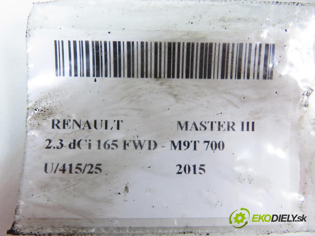 RENAULT MASTER III Platforma / podwozie (EV, HV, UV) KABINA/PLATFORMA 2015 0,00 2.3 dCi 165 FWD - M9T 700 2298,00 Rúra intercoolera turba 144600588R ; 1124090 ; 1124095