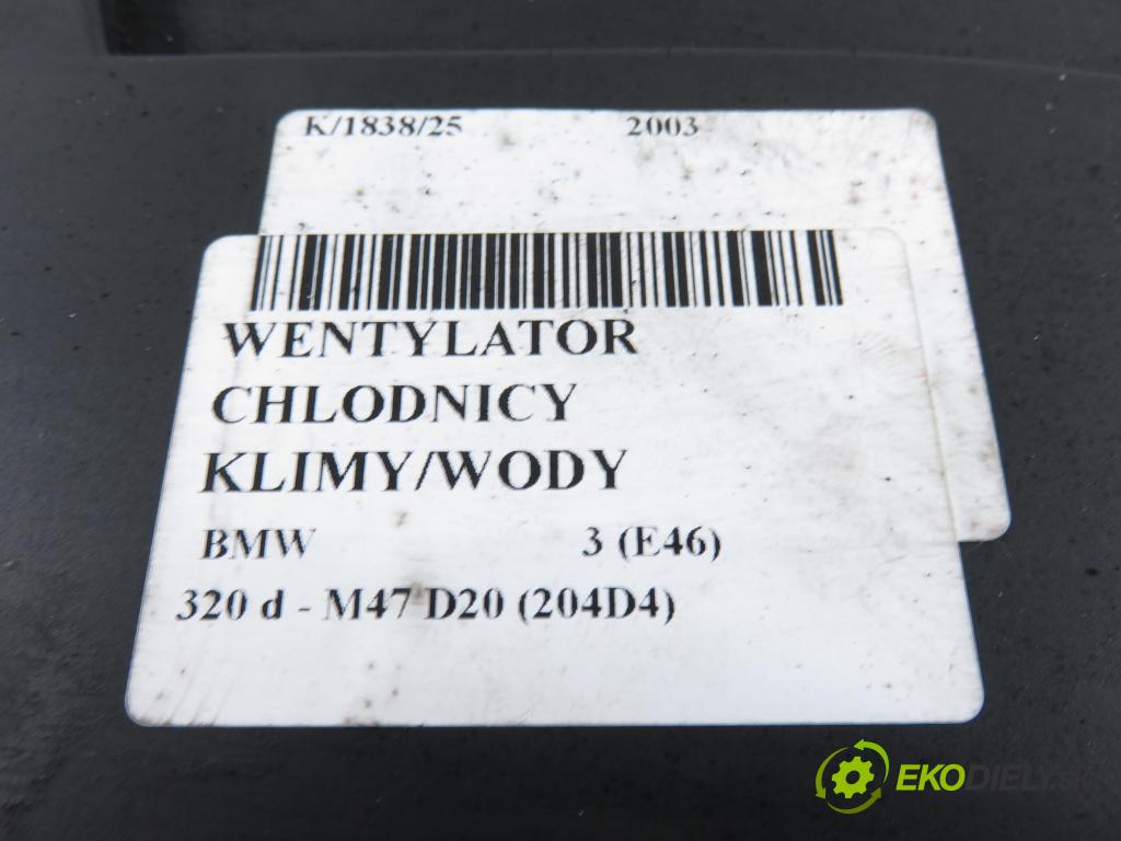 BMW 3 (E46) SEDAN 2003 110,00 320 d 150 - M47 D20 (204D4) 1995,00 Ventilátor chladič klíma/voda 6922670 ; 1137328080