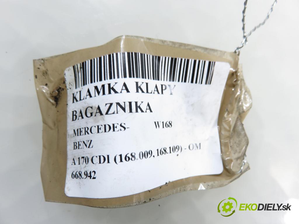 MERCEDES-BENZ KLASA A (W168) HB 2002 70,00 A 170 CDI 95 - OM 668.942 1689,00 Kľučka dverí kufor 