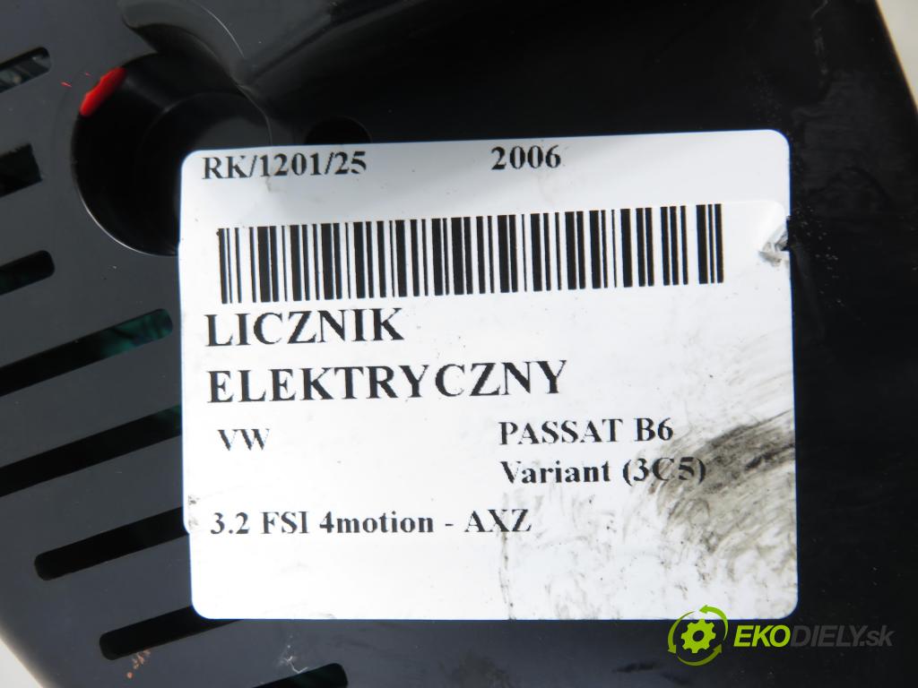 VW PASSAT B6 Variant (3C5) KOMBI 2006 184,00 3.2 FSI 4motion - AXZ 3168,00 Prístrojovka elektrický 