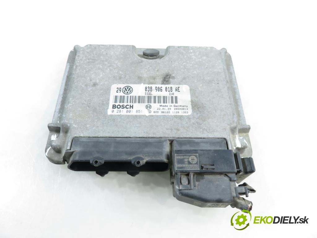 VW GOLF IV (1J1) HB 1999 66,00 1.9 TDI 90 - ALH 1896,00 Riadiaca jednotka Motor 038906018AE ; 0281001851