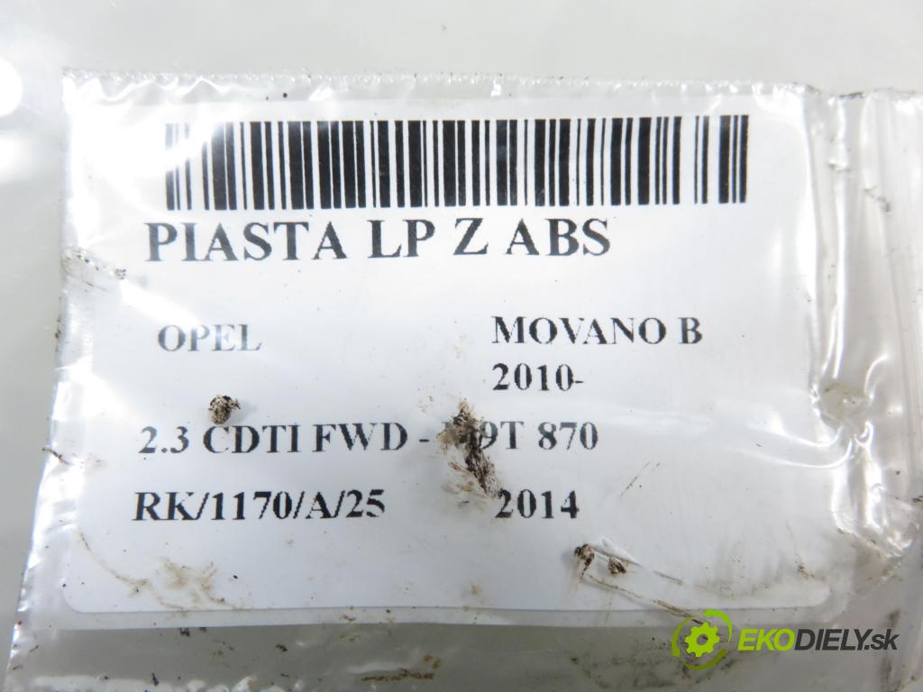 OPEL MOVANO B Platforma / podwozie (X62) FURGON 2014 81,00 2.3 CDTI FWD - M9T 870 2299,00 náboj LP ABS 