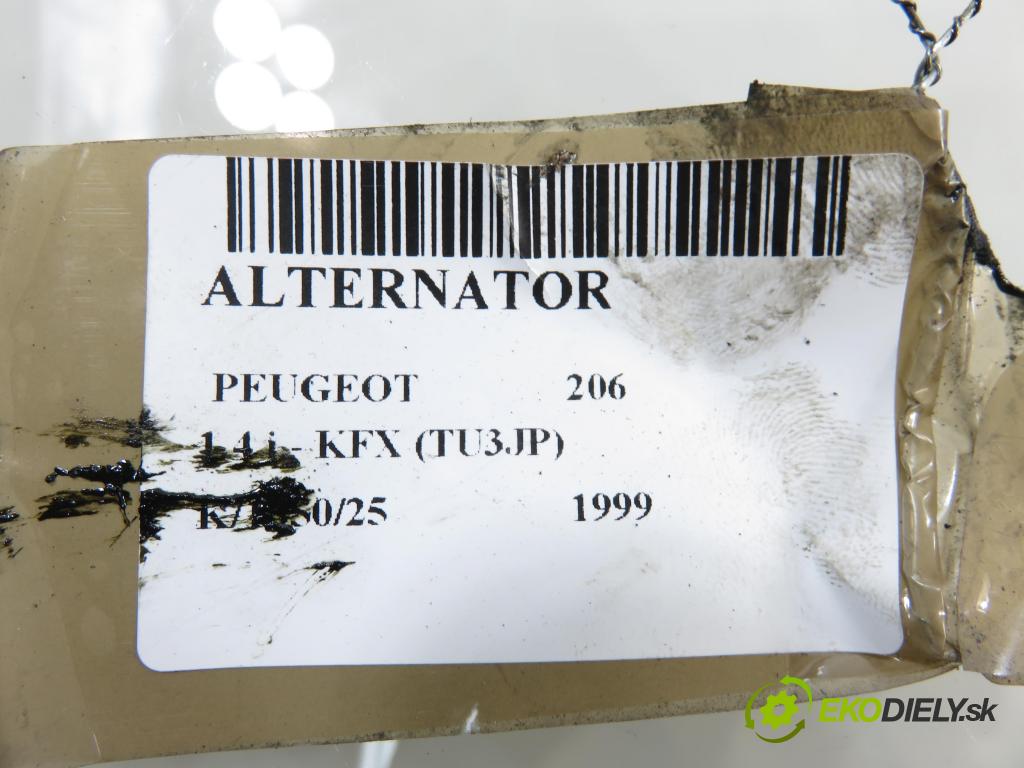 PEUGEOT 206 liftback (2A/C) HB 1999 55,00 1.4 i 75 -  KFX 1361,00 Alternátor 9633782680 (Alternátor)