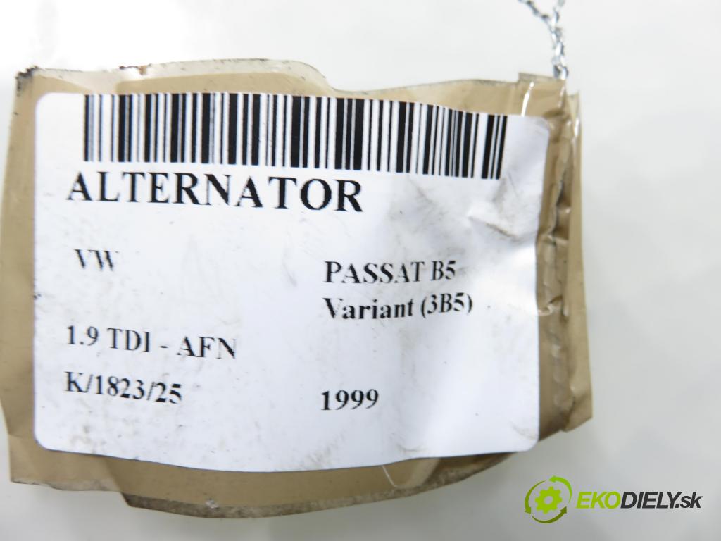 VW PASSAT B5 Variant (3B5) KOMBI 1999 81,00 1.9 TDI 110 - AFN 1896,00 Alternátor 0123515003 ; 028903028 (Alternátor)