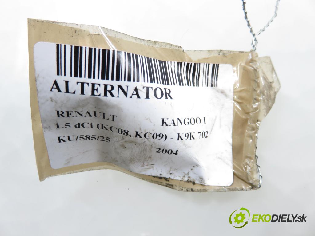 RENAULT KANGOO (KC0/1_) MINIVAN 2004 60,00 1.5 dCi 80 - K9K 702 1461,00 Alternátor 7700426849 (Alternátor)