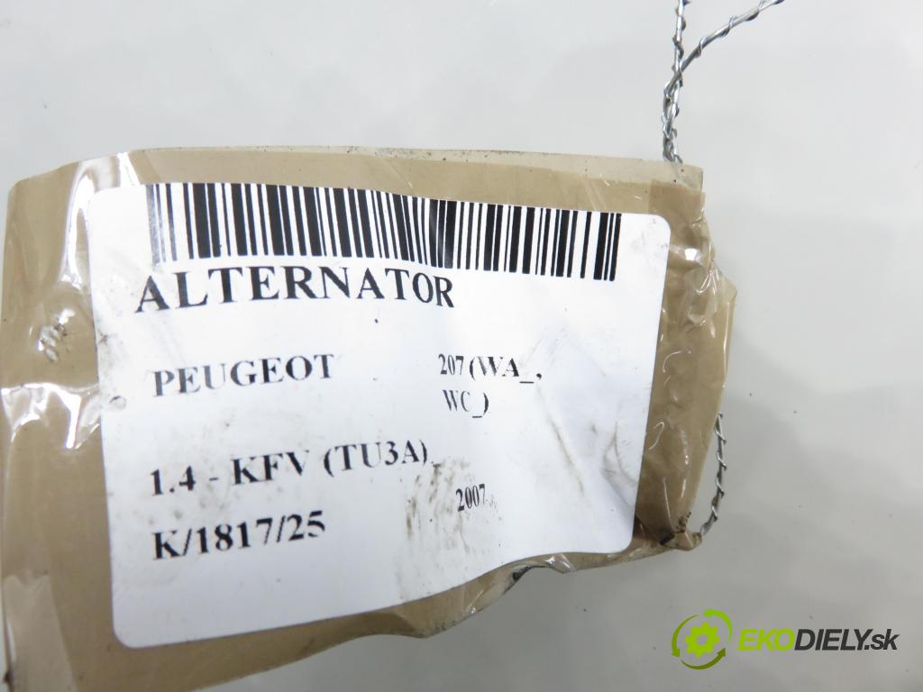 PEUGEOT 207 (WA_, WC_) HB 2007 54,00 1.4 - KFV (TU3A) 1360,00 Alternátor 9660055080 ; A005TG0192B (Alternátor)