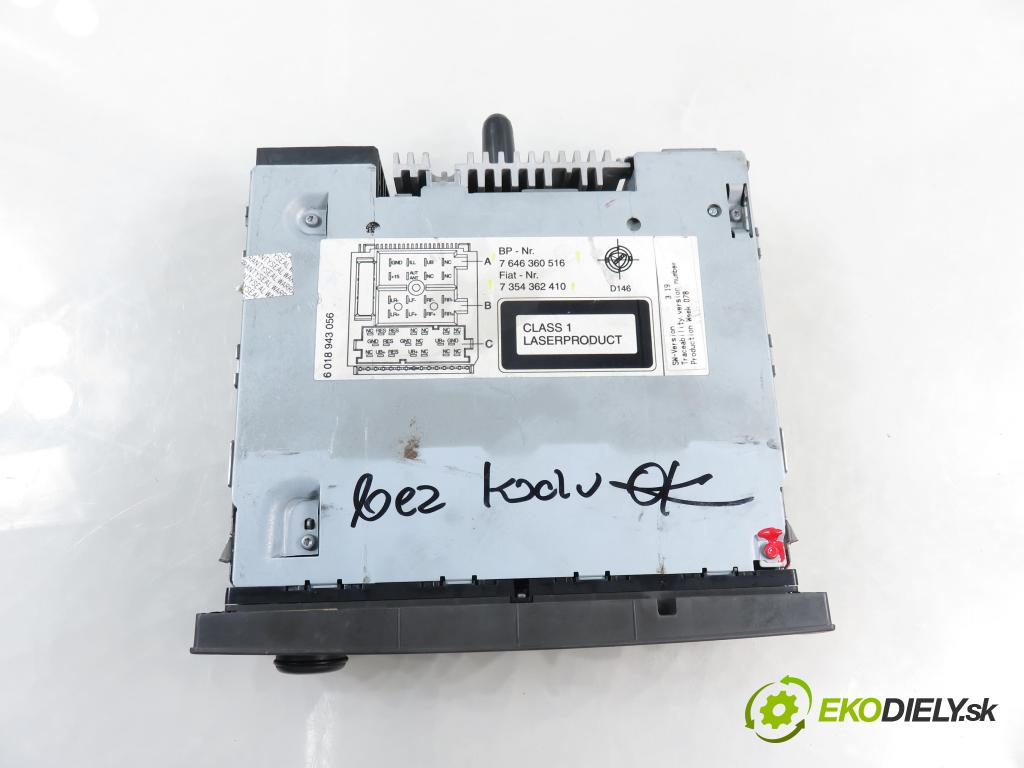 FIAT PANDA (169_) HB 2008 51,00 1.3 D Multijet 4x4 - 188 A8.000 1248,00 RADIO CD 7354362410 ; 7646360516