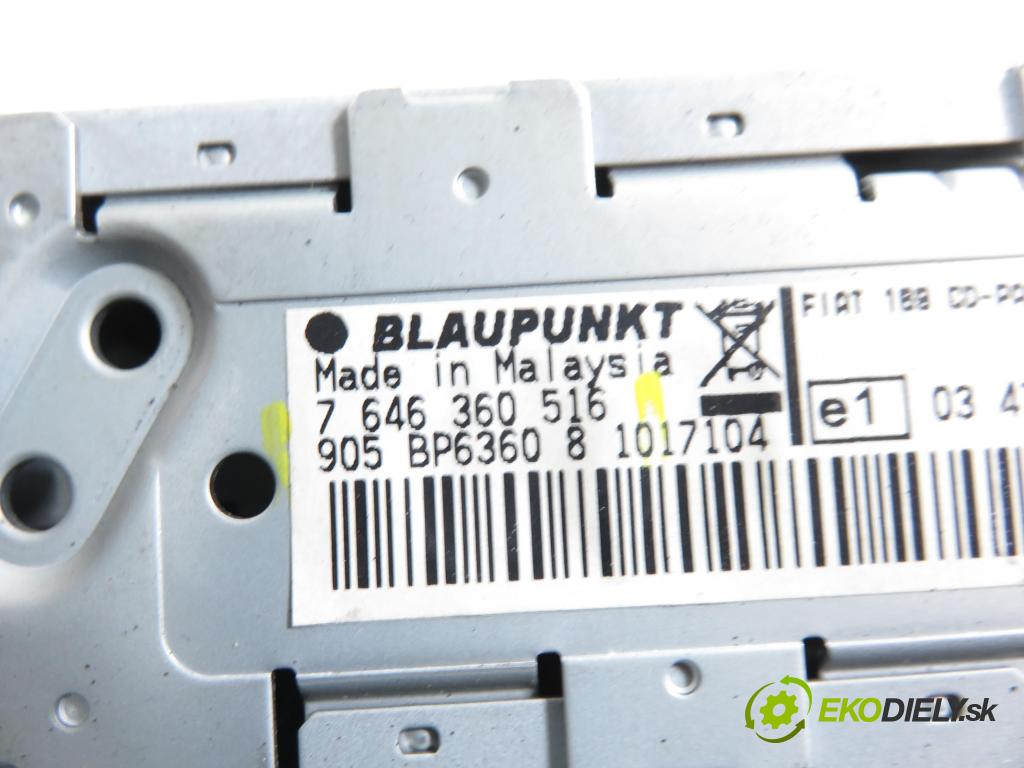 FIAT PANDA (169_) HB 2008 51,00 1.3 D Multijet 4x4 - 188 A8.000 1248,00 RADIO CD 7354362410 ; 7646360516
