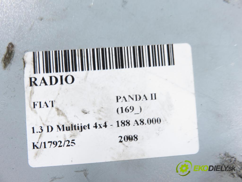FIAT PANDA (169_) HB 2008 51,00 1.3 D Multijet 4x4 - 188 A8.000 1248,00 RADIO CD 7354362410 ; 7646360516