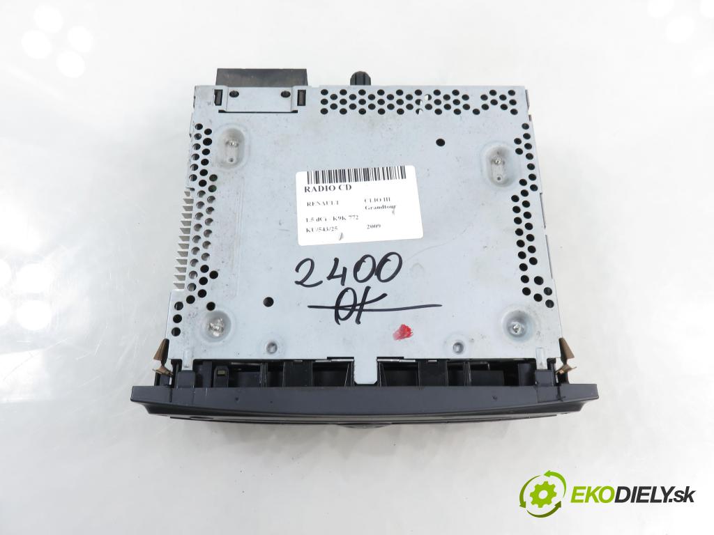RENAULT CLIO III Grandtour (KR0/1_) KOMBI 2009 65,00 1.5 dCi - K9K 772 1461,00 RADIO CD 281150038R ; 281150038RT ; 281150038RA