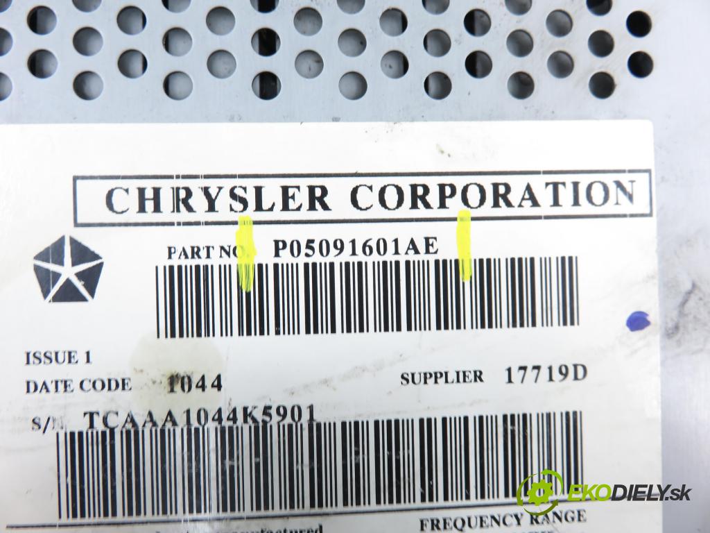 CHRYSLER PT CRUISER (PT_) HB 2004 89,00 2.2 CRD 121 - EDJ 2148,00 RADIO CD Modul P05091601AE