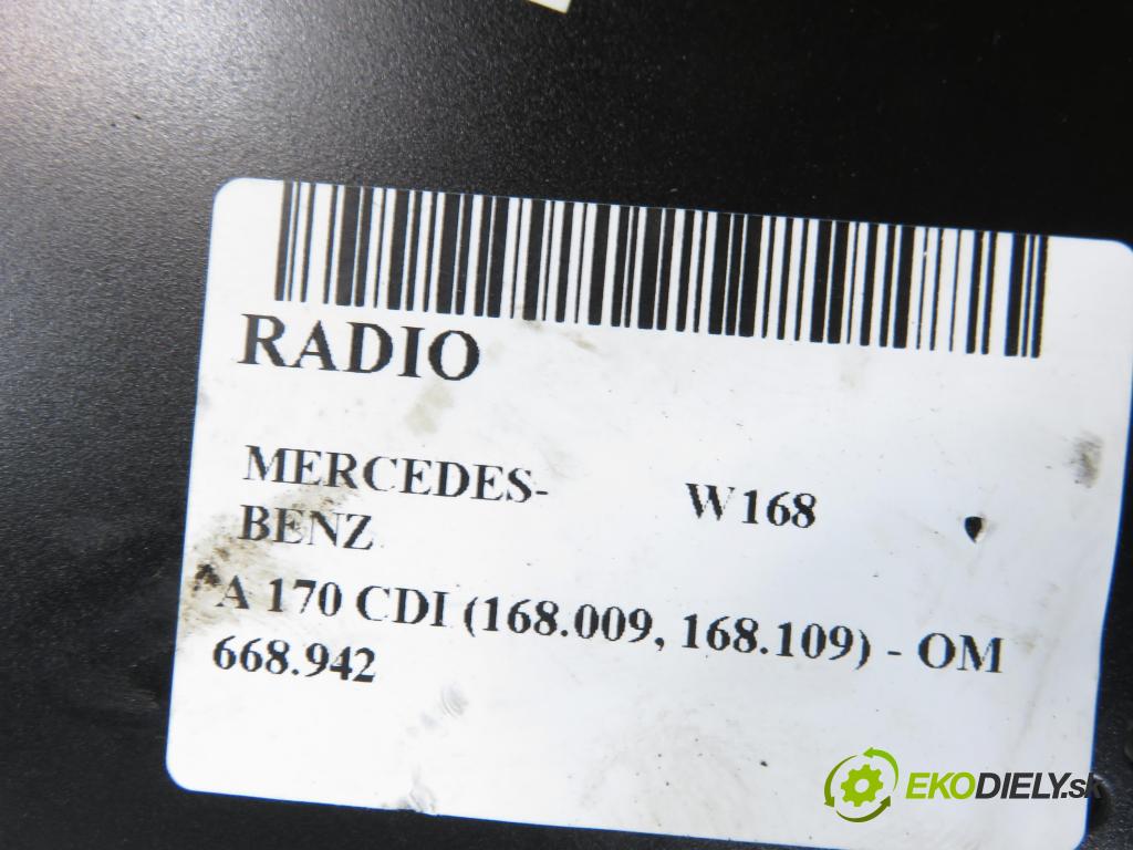 MERCEDES-BENZ KLASA A (W168) HB 2002 70,00 A 170 CDI 95 - OM 668.942 1689,00 RADIO A1708200386