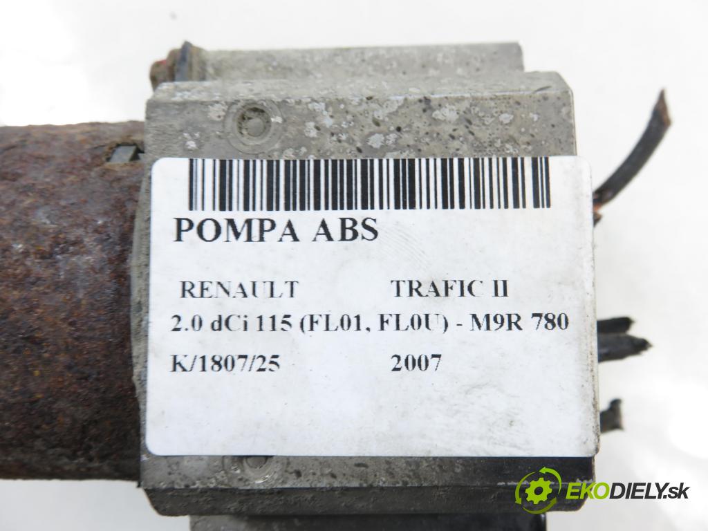 RENAULT TRAFIC II Skrzynia (FL) FURGON 2007 84,00 2.0 dCi 115 - M9R 780 1995,00 Pumpa ABS 54084793B ; 15113903E ; 15052203 (Pumpa ABS)