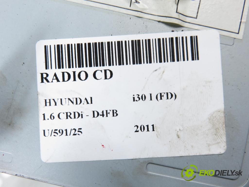 HYUNDAI i30 (FD) HB 2011 85,00 1.6 CRDi - D4FB 1582,00 RADIO CD 961602L200