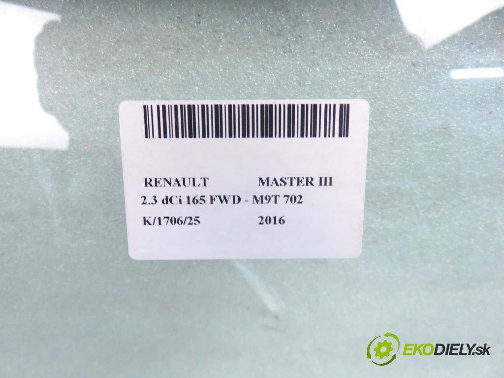 RENAULT MASTER III Platforma / podwozie (EV, HV, UV) KABINA/PLATFORMA 2016 120,00 2.3 dCi 165 FWD - M9T 702 2298,00 Okno STENY:
