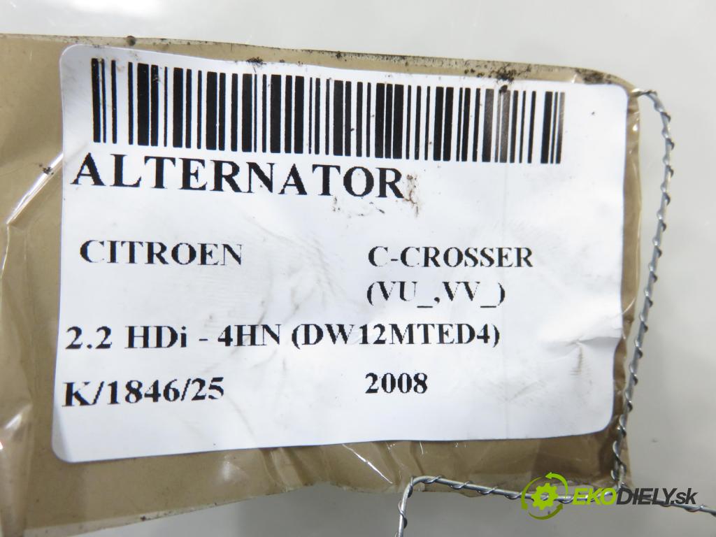 CITROEN C-CROSSER (EP_) SUV 2008 115,00 2.2 HDi 160 - 4HN (DW12MTED4) 2179,00 Alternátor 9662731680 (Alternátor)