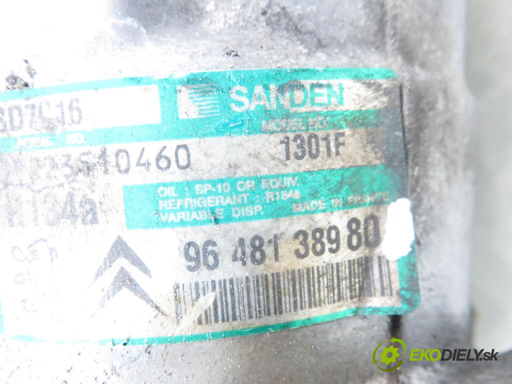 PEUGEOT 407 (6D_) SEDAN 2005 100,00 2.0 HDi 135 - RHR 1997,00 KOMPRESOR: klimatizácie 9648138980 (Kompresor klimatizácie)