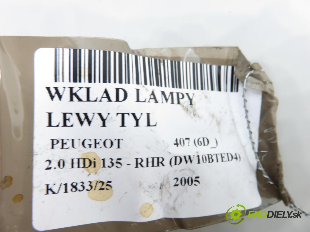 PEUGEOT 407 (6D_) SEDAN 2005 100,00 2.0 HDi 135 - RHR 1997,00 PŘÍSPĚVEK svetla levý ZADNÍ: 