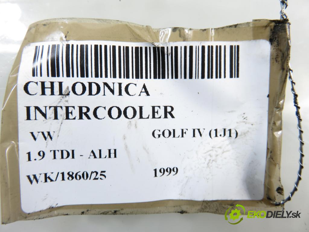 VW GOLF IV (1J1) HB 1999 66,00 1.9 TDI 90 - ALH 1896,00 chladič intercooler 1J0145805D ; 862319R