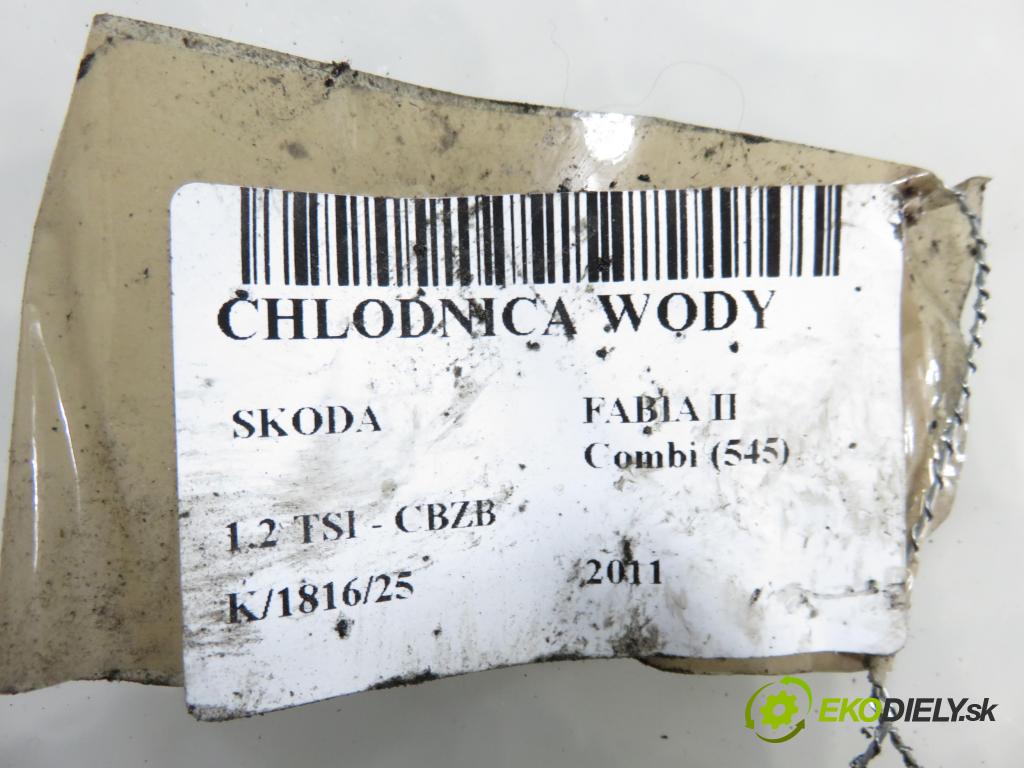 SKODA FABIA II Combi (545) KOMBI 2011 77,00 1.2 TSI - CBZB 1197,00 chladič vody 6R0121253A