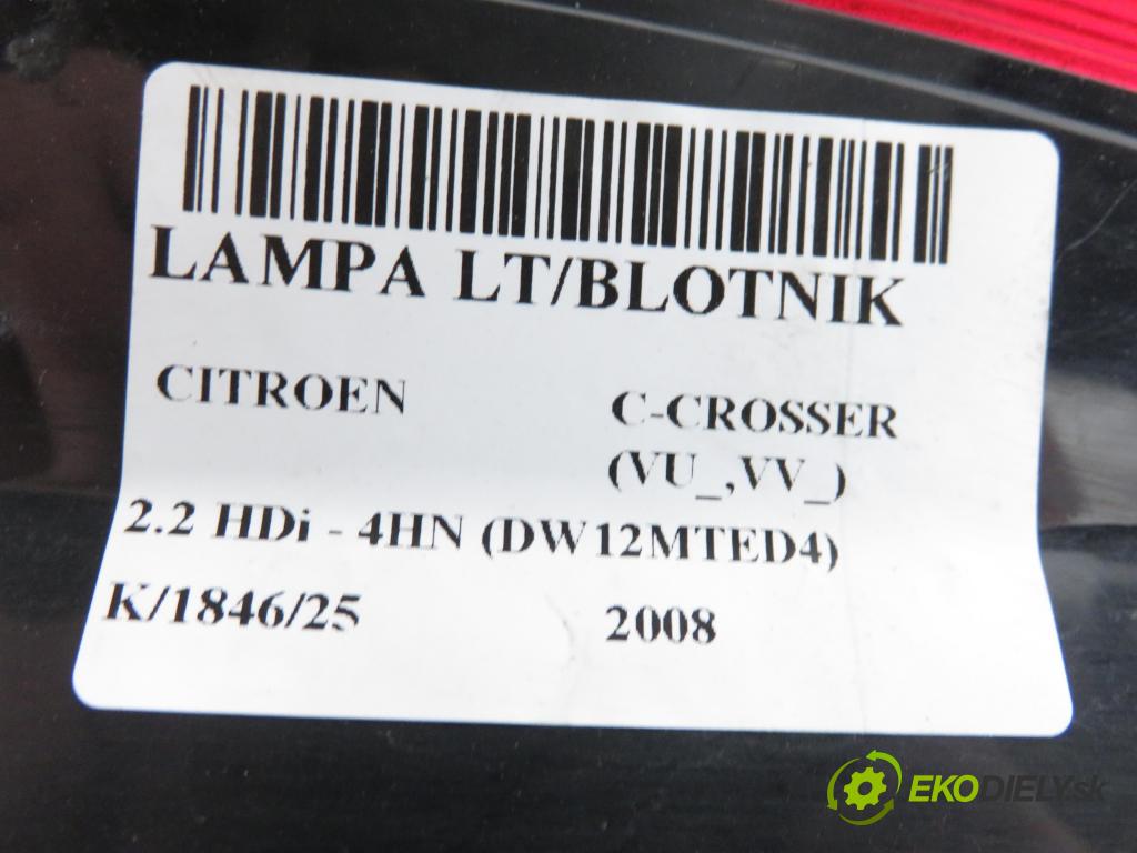 CITROEN C-CROSSER (EP_) SUV 2008 115,00 2.2 HDi 160 - 4HN (DW12MTED4) 2179,00 Svetlo ľavé zadné 22087920