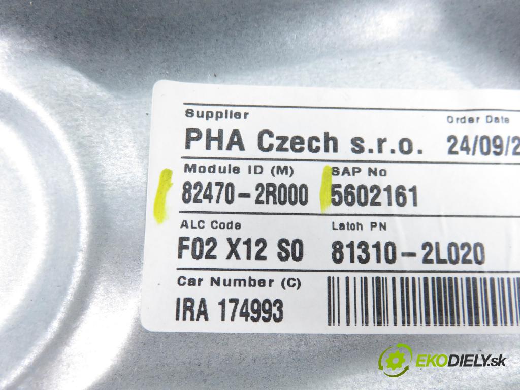 HYUNDAI i30 (FD) HB 2011 85,00 1.6 CRDi - D4FB 1582,00 Mechanizmus okien 824702R000 ; 824502R000 ; 0130822542