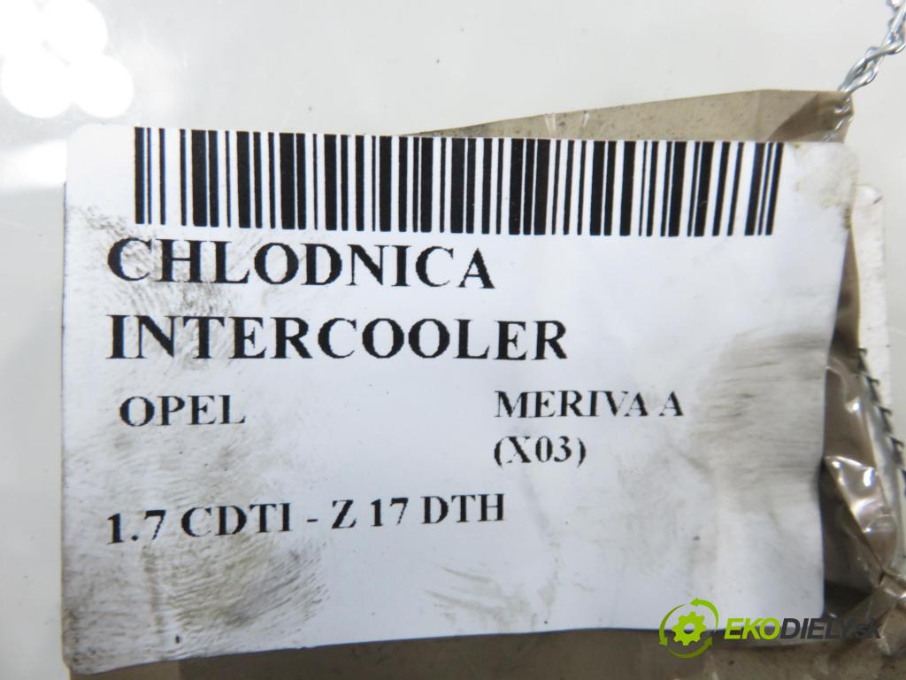 OPEL MERIVA A nadwozie wielkoprzestrzenne (MPV) (X03) HB 2004 74,00 1.7 CDTI 100 - Z 17 DTH 1686,00 chladič intercooler WTP7749