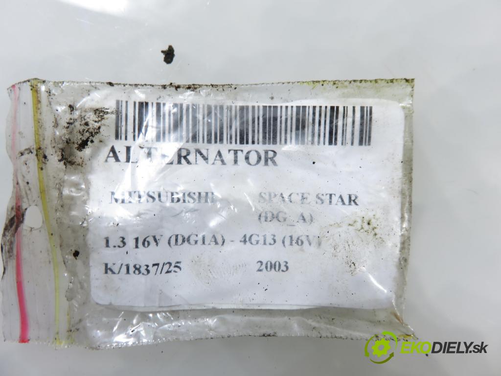 MITSUBISHI SPACE STAR nadwozie wielkoprzestrzenne (MPV) (DG_A) HB 2003 60,00 1.3 16V (DG1A) - 4G13 (16V) 1299,00 Alternátor MD357744 ; 0124325008 (Alternátor)