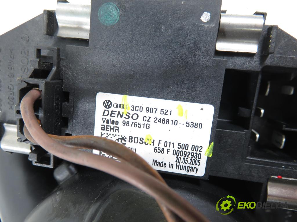 VW PASSAT B6 (3C2) SEDAN 2006 77,00 1.9 TDI PD 105 - BKC 1896,00 Ventilátor vetráku 3C1820015E ; 3C0907521 ; F011500002