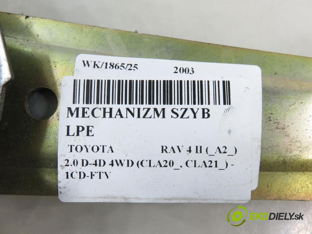 TOYOTA RAV 4 II (_A2_) SUV 2003 85,00 2.0 D-4D 4WD 116 - 1CD-FTV 1995,00 Mechanizmus okien 8572042070 ; 0620401160