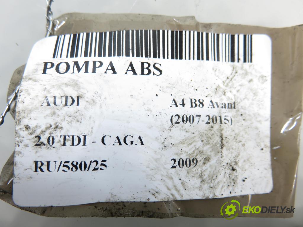 AUDI A4 Avant (8K5, B8) KOMBI 2009 105,00 2.0 TDI - CAGA 1968,00 Pumpa ABS 0265236197 ; 8K0614517CP ; 8K0907379AK (Pumpa ABS)
