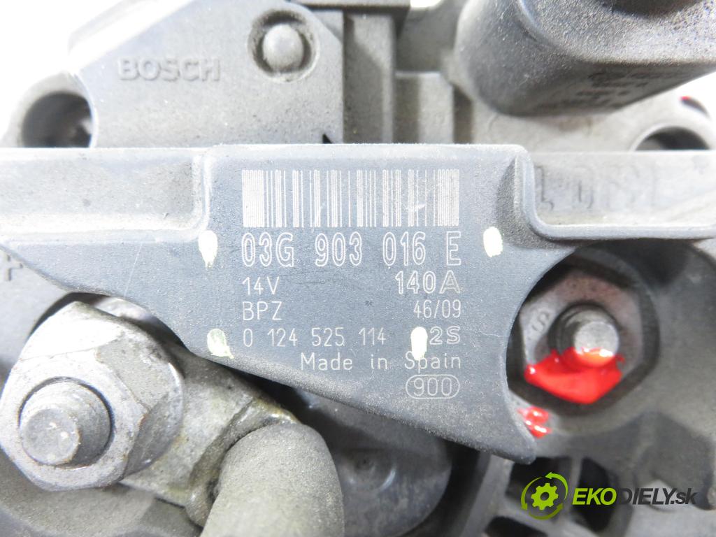 AUDI A4 Avant (8K5, B8) KOMBI 2009 105,00 2.0 TDI - CAGA 1968,00 Alternátor 03G903016E ; 01245251147 (Alternátor)