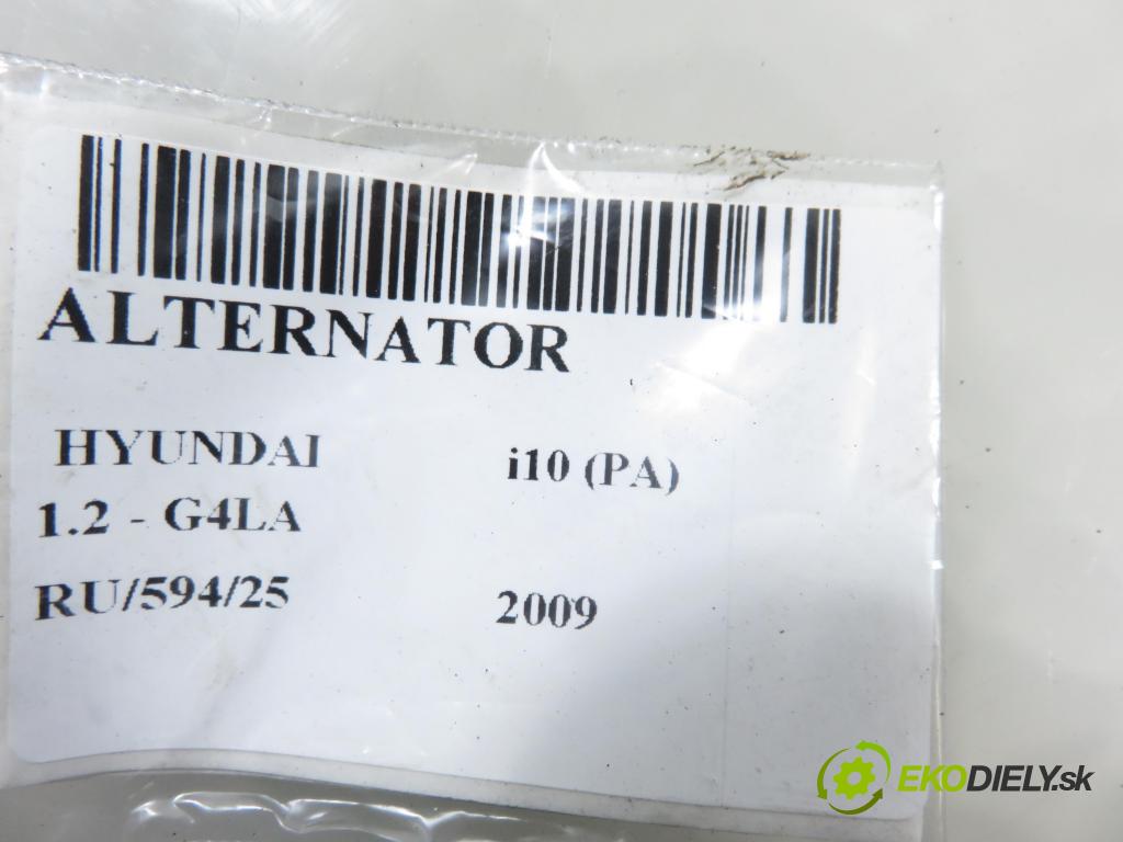 HYUNDAI i10 (PA) HB 2009 57,00 1.2 16V - G4LA 1248,00 Alternátor 3730003100 ; 2655633 (Alternátor)
