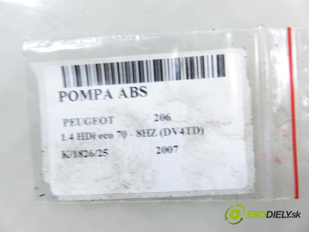 PEUGEOT 206 liftback (2A/C) HB 2007 50,00 1.4 HDi 8V 70 - 8HZ 1398,00 Pumpa ABS 10097011283 ; 10020700684 ; 9659136980 (Pumpa ABS)
