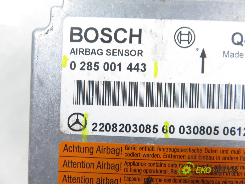MERCEDES-BENZ KLASA S (W220) SEDAN 2003 191,00 S 400 CDI V8 260 - OM 628.960 3996,00 MODUL air BAG 2208203085 ; 0285001443