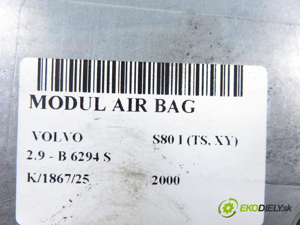 VOLVO S80 I (TS, XY) SEDAN 2000 147,00 2.9 - B 6294 S 2922,00 MODUL air BAG 8622187 ; 0285001256
