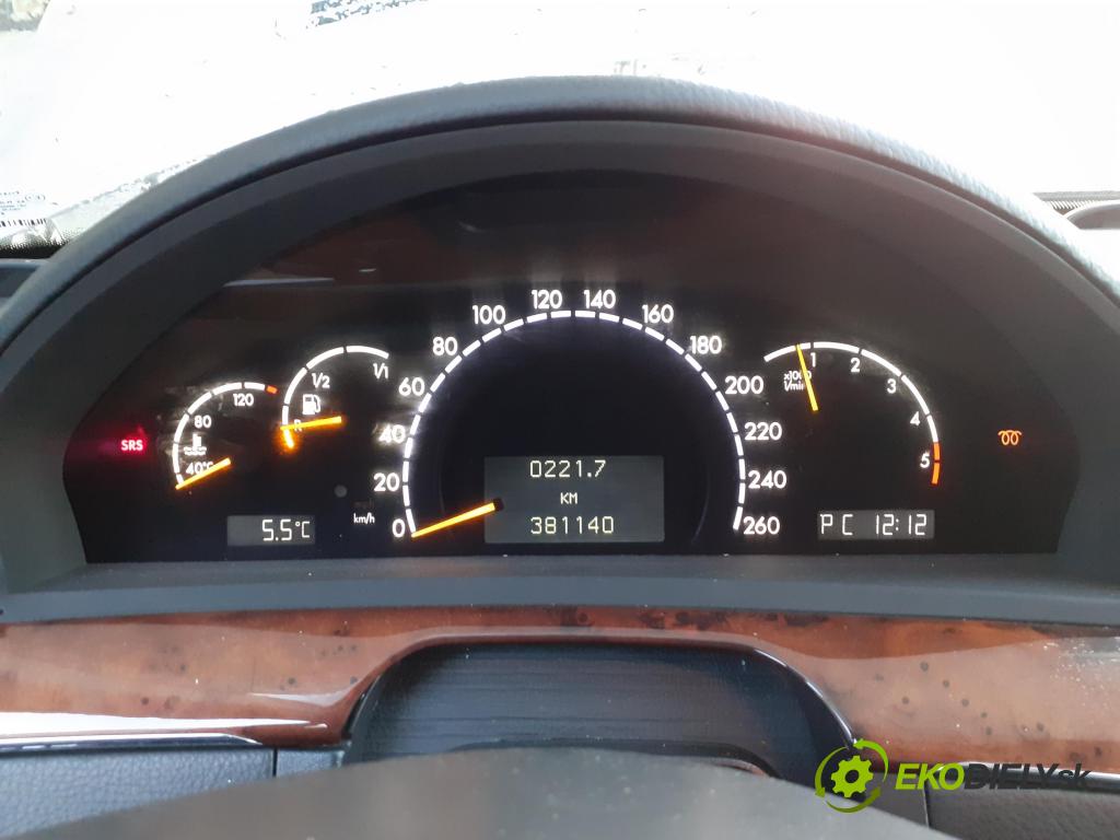 MERCEDES-BENZ KLASA S (W220) SEDAN 2003 191,00 S 400 CDI V8 260 - OM 628.960 3996,00 Prístrojovka elektrický 2205400147 ; 0263605301