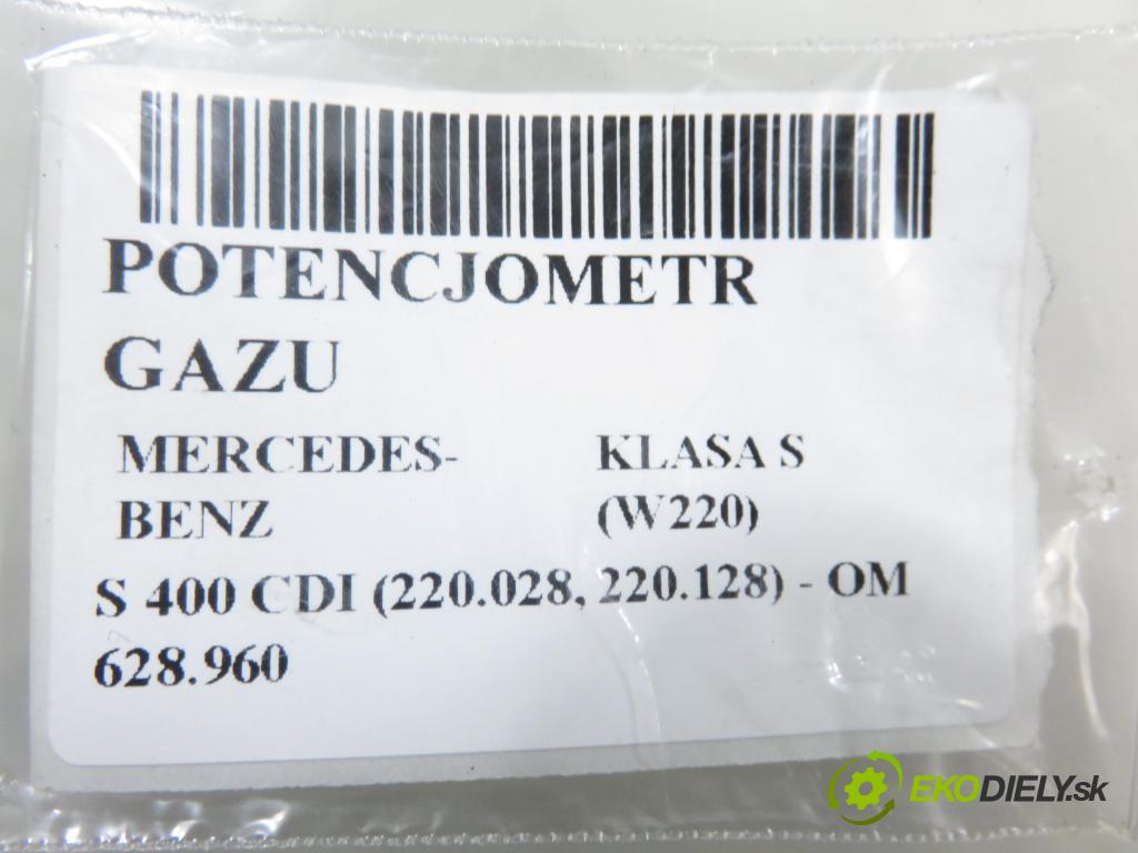MERCEDES-BENZ KLASA S (W220) SEDAN 2003 191,00 S 400 CDI V8 260 - OM 628.960 3996,00 Potenciometer plynu 2203000104 (Potenciometer plynového pedálu)