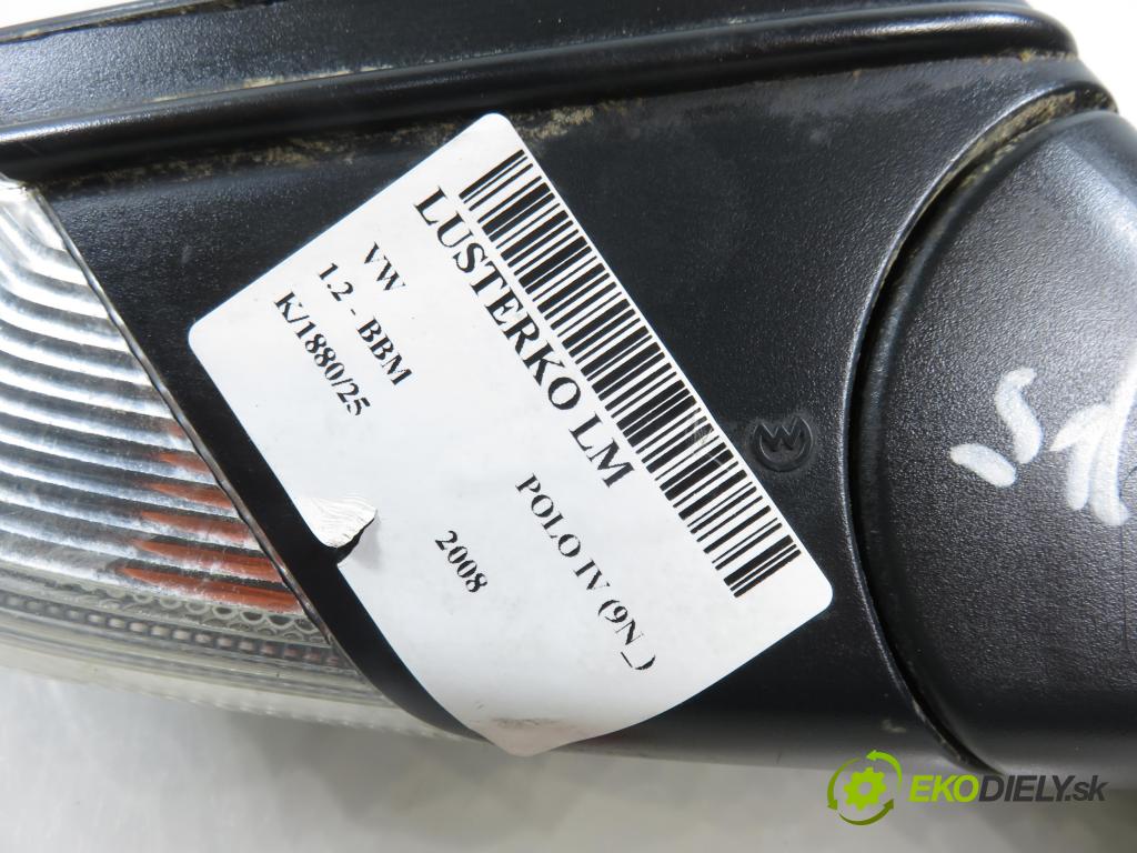VW POLO (9N_) HB 2008 44,00 1.2 6V 60 - BBM 1198,00 Spätné zrkadlo 