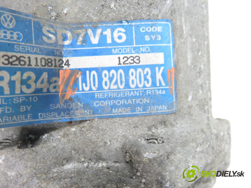 SKODA OCTAVIA I Combi (1U5) KOMBI 2002 74,00 1.9 TDI 4x4 - ATD 1896,00 KOMPRESOR: klimatizácie 1J0820803K (Kompresor klimatizácie)