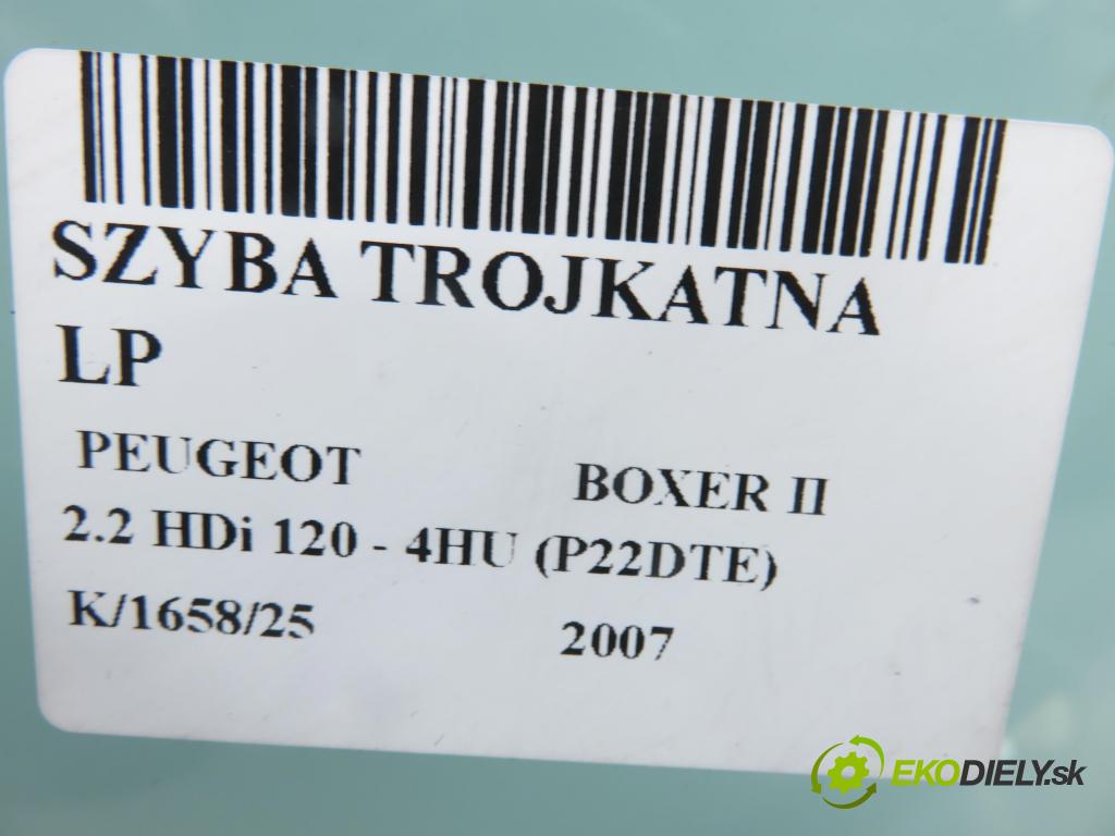 PEUGEOT BOXER Skrzynia FURGON 2007 88,00 2.2 HDi 120 - 4HU (P22DTE) 2198,00 Okno TROJUHOLNÍKÝ LP 