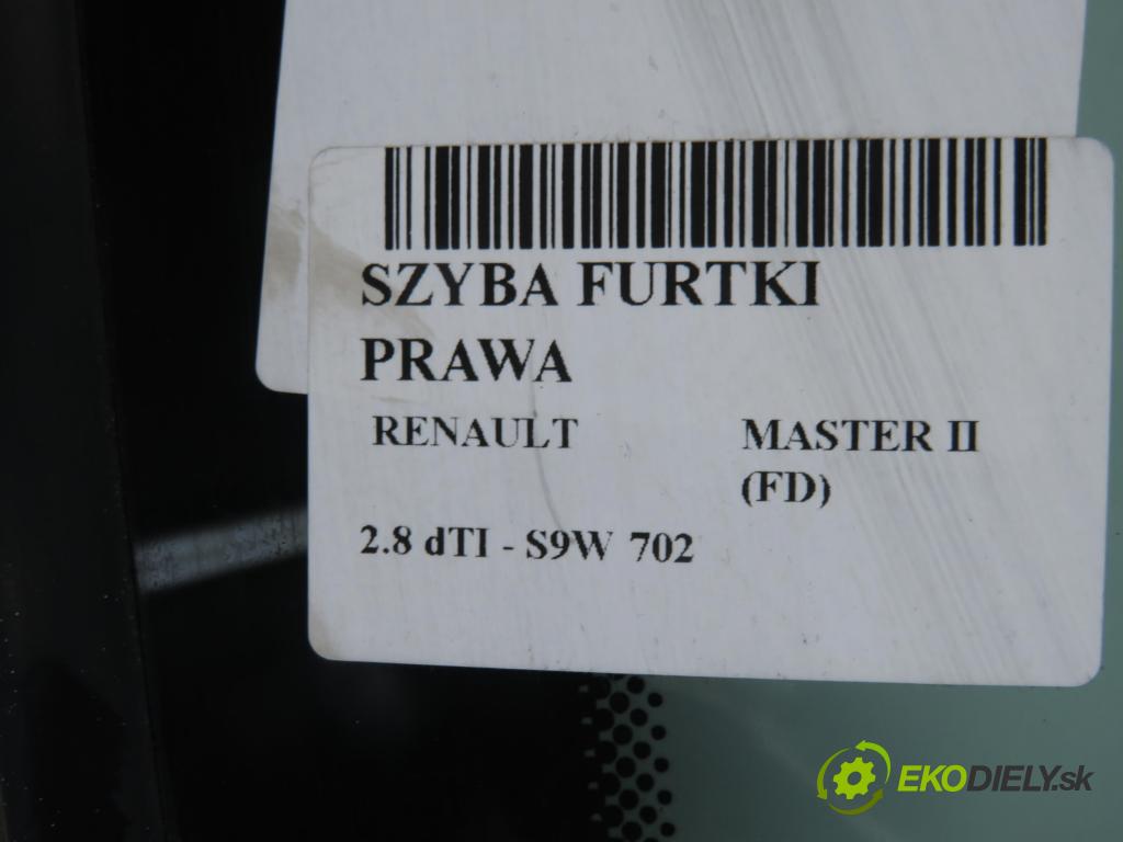 RENAULT MASTER II Skrzynia (FD) FURGON 1999 84,00 2.8 dTI - S9W 702 2799,00 Okno dvierka pravá 