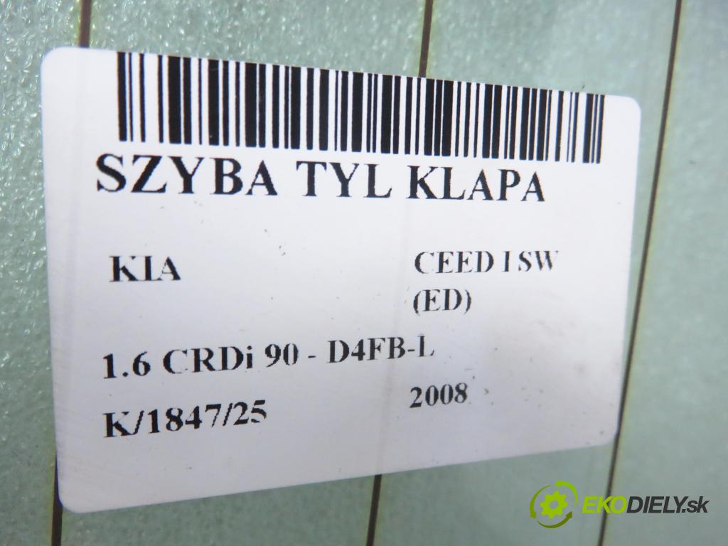 KIA CEE'D SW (ED) KOMBI 2008 66,00 1.6 CRDi 90 - D4FB-L 1582,00 Okno zadné kapota