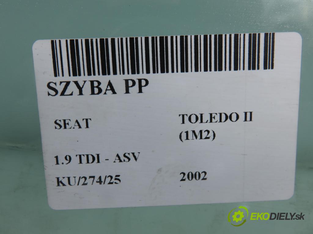 SEAT TOLEDO II (1M2) SEDAN 2002 81,00 1.9 TDI - ASV 1896,00 Okno PP 