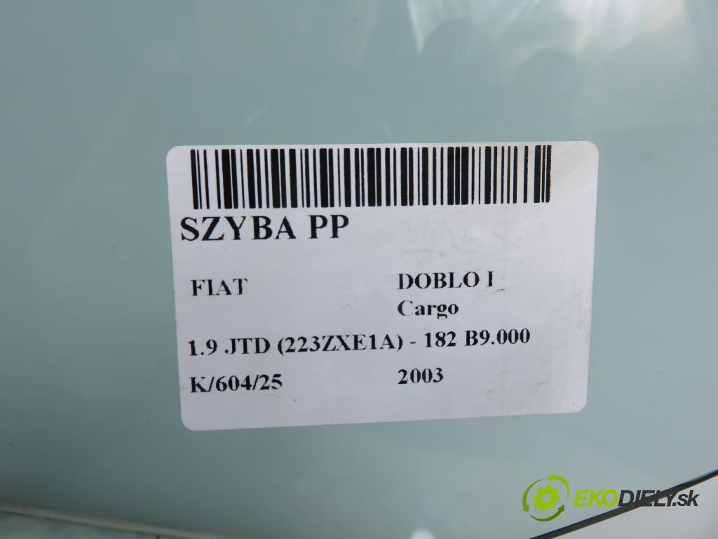 FIAT DOBLO Cargo (223_) FURGON 2003 74,00 1.9 JTD 100 - 182 B9.000 1910,00 Okno PP 