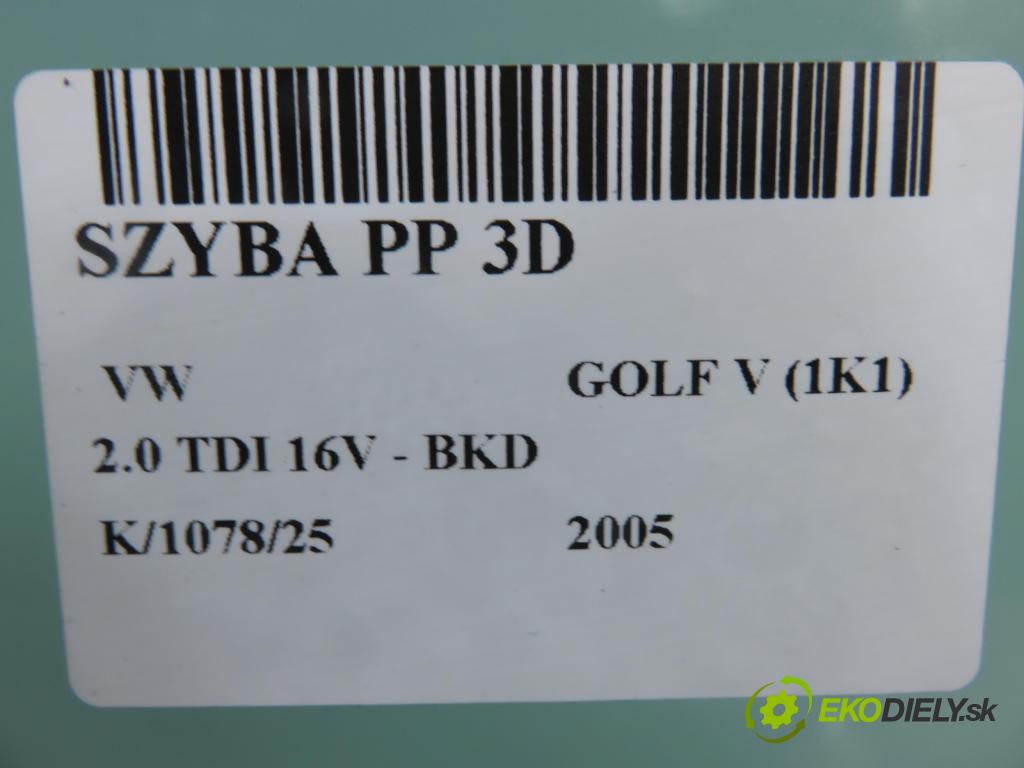 VW GOLF V (1K1) HB 2005 103,00 2.0 TDI 16V - BKD 1968,00 Okno PP 3D 