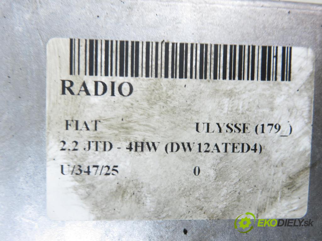 FIAT ULYSSE (179_) VAN 2003 94,00 2.2 JTD - 4HW (DW12ATED4) 2179,00 RADIO CD 554550071212