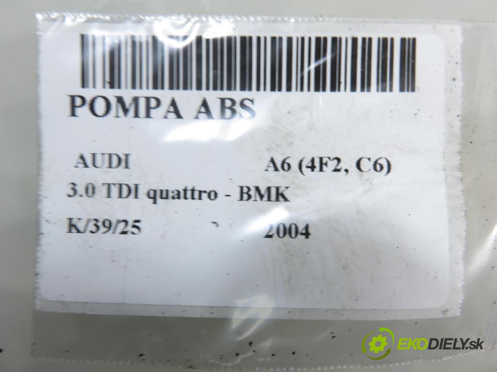 AUDI A6 (4F2, C6) SEDAN 2004 165,00 3.0 TDI quattro - BMK 2967,00 Pumpa ABS 0265950359 ; 4F0910517E ; 4F0614517A (Pumpa ABS)
