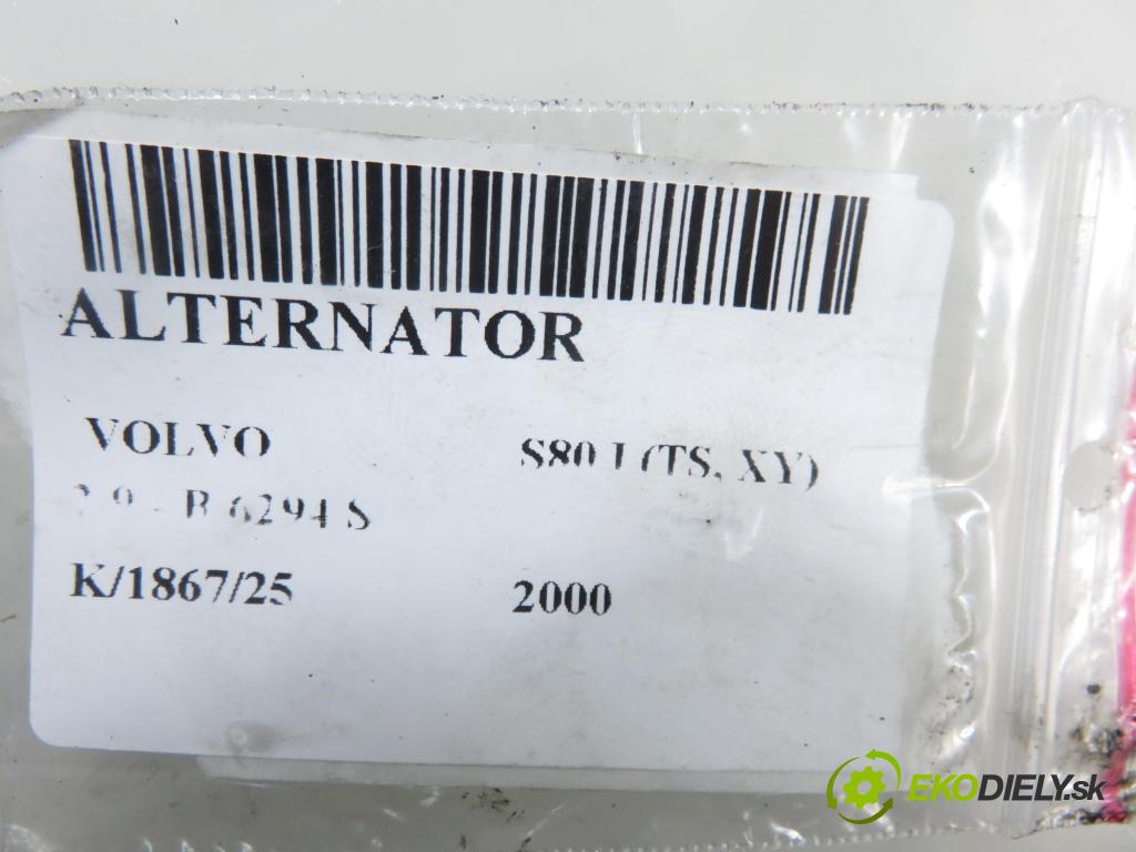 VOLVO S80 I (TS, XY) SEDAN 2000 147,00 2.9 - B 6294 S 2922,00 Alternátor 0124515017 ; 9442841 (Alternátor)