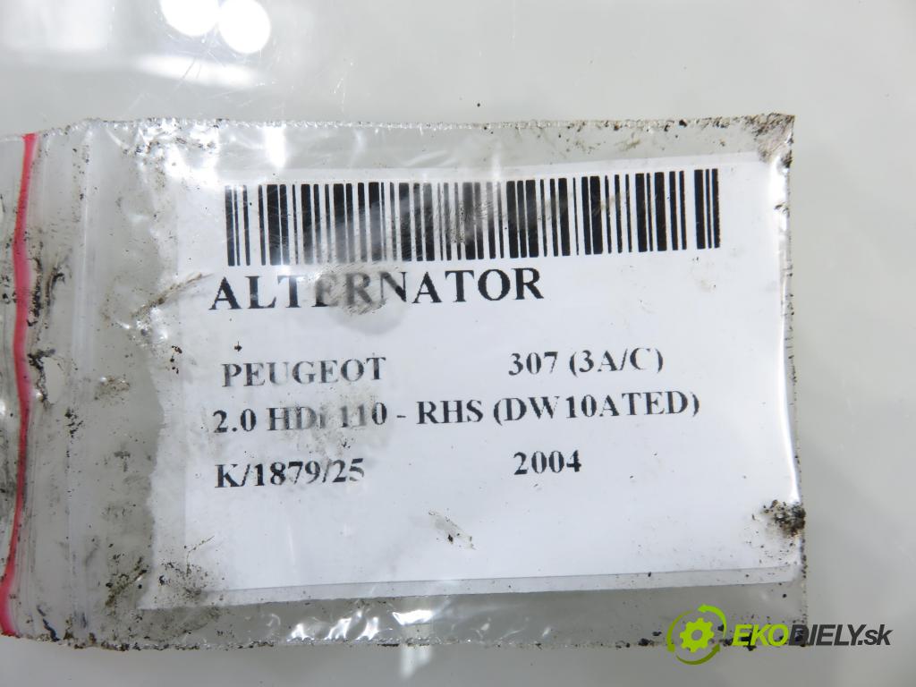 PEUGEOT 307 (3A/C) HB 2004 79,00 2.0 HDi 110 - RHS 1997,00 Alternátor 9646321880 ; 0124525035 (Alternátor)